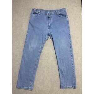 Wrangler Jeans Mens 40x32 Blue Denim Straight‎ Leg Classic Fit Comfort Stretch